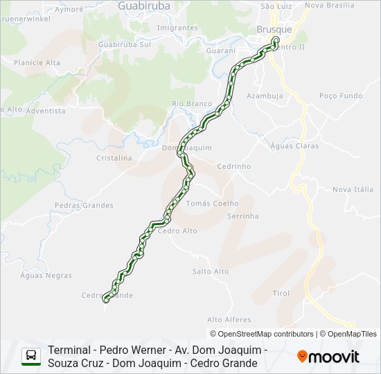 Mapa da linha CEDRO GRANDE de ônibus
