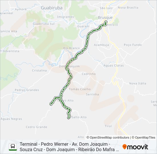 Mapa da linha CEDRO GRANDE de ônibus