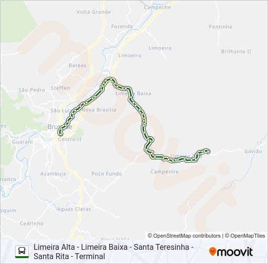 Mapa da linha LIMEIRA ALTA de ônibus