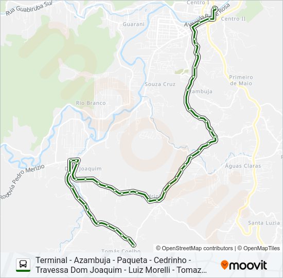 Mapa da linha TOMAZ COELHO de ônibus