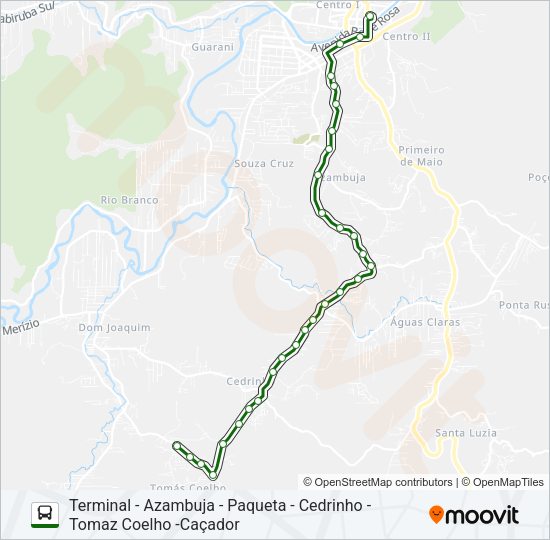 Mapa da linha TOMAZ COELHO de ônibus