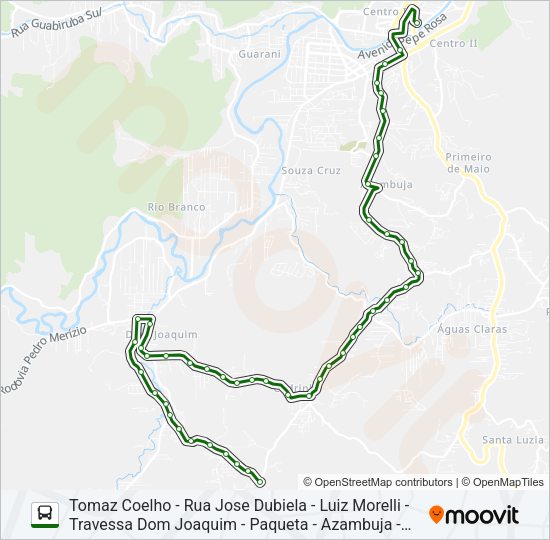 Mapa da linha TOMAZ COELHO de ônibus