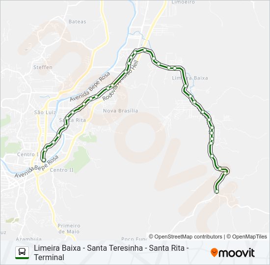 Mapa da linha LIMEIRA BAIXA de ônibus