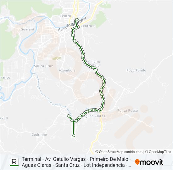 Mapa da linha TRAVESSA SANTA CRUZ de ônibus