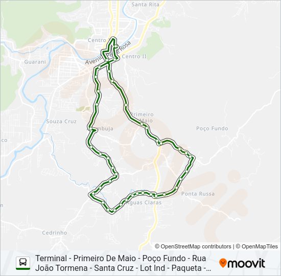 Mapa da linha TRAVESSA SANTA CRUZ de ônibus