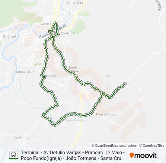 Mapa da linha TRAVESSA SANTA CRUZ de ônibus
