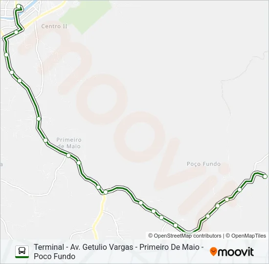POÇO FUNDO E PONTA RUSSA Bus Line Map