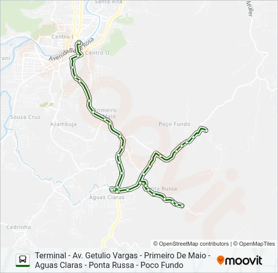 POÇO FUNDO E PONTA RUSSA Bus Line Map
