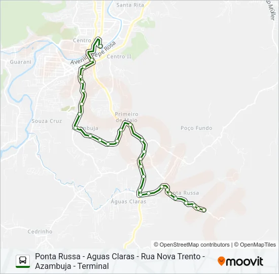 POÇO FUNDO E PONTA RUSSA Bus Line Map