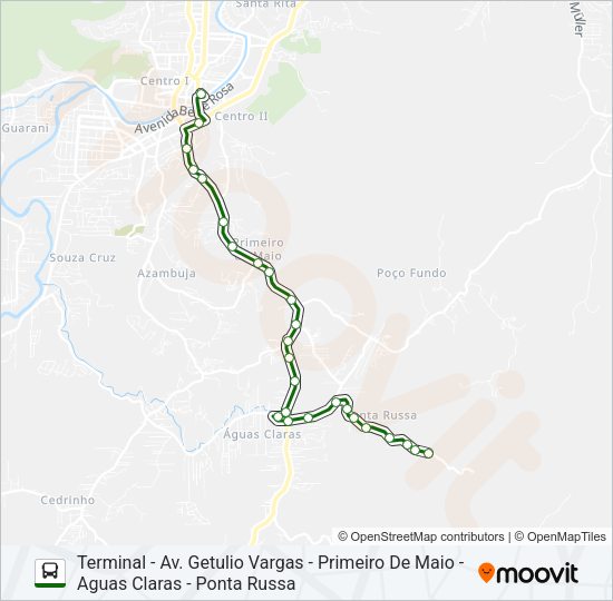 POÇO FUNDO E PONTA RUSSA Bus Line Map