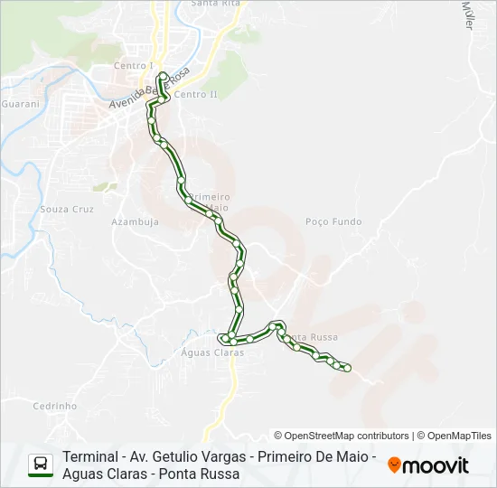 POÇO FUNDO E PONTA RUSSA Bus Line Map