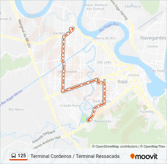 125 Bus Line Map