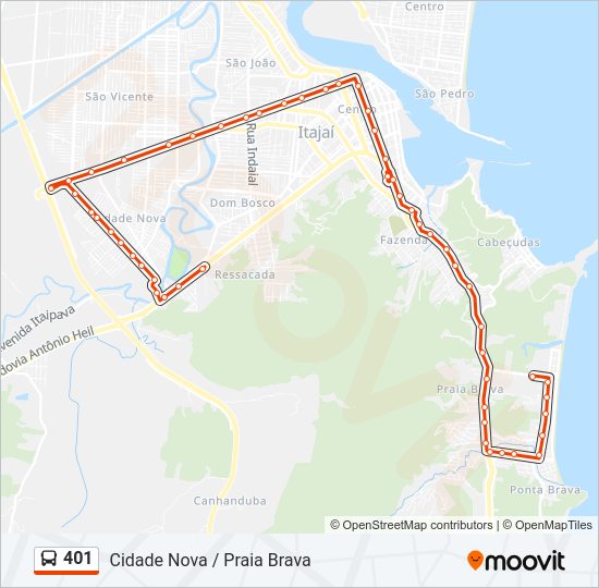401 Bus Line Map