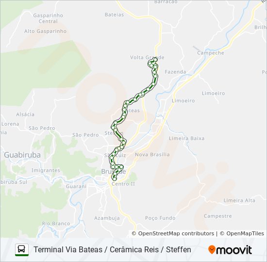 Mapa da linha BATEAS de 