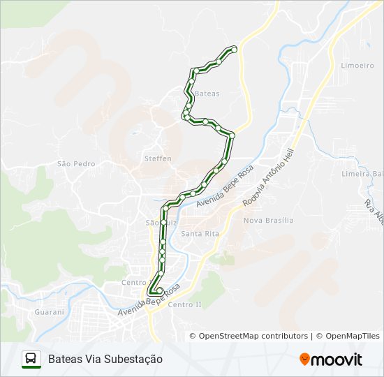 Mapa da linha BATEAS de 