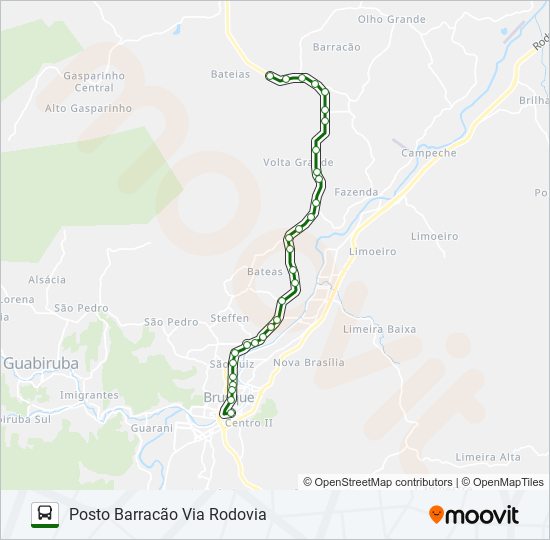 Mapa da linha BARRACÃO de ônibus