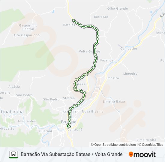 Mapa da linha BARRACÃO de ônibus