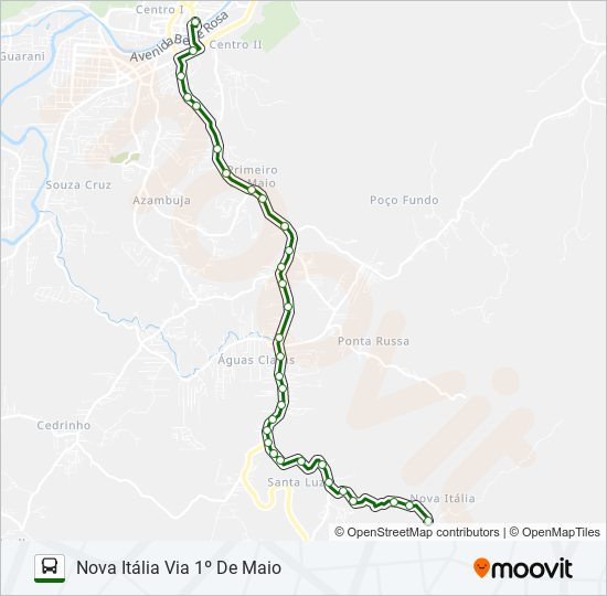 Mapa da linha NOVA ITÁLIA de ônibus
