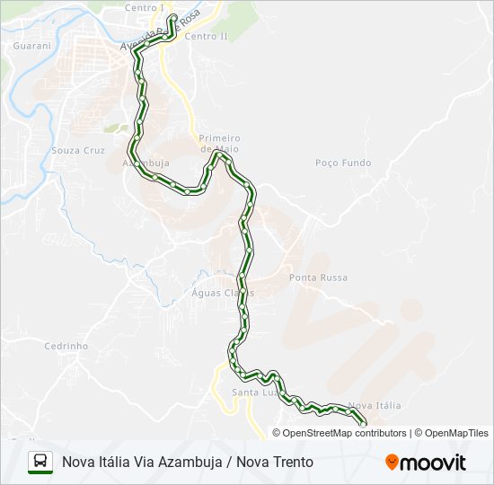 Mapa de NOVA ITÁLIA de autobús