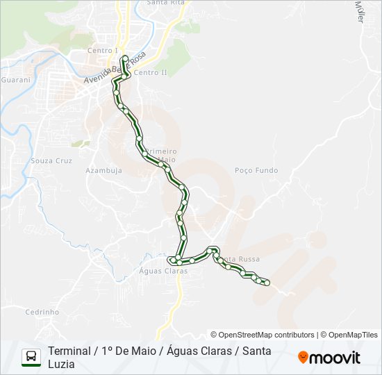 Mapa de SANTA LUZIA de autobús