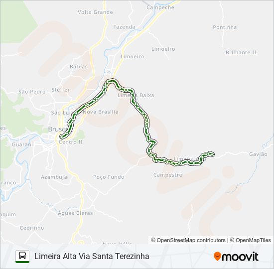 Mapa da linha LIMEIRA ALTA de ônibus