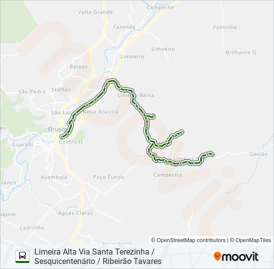Mapa da linha LIMEIRA ALTA de ônibus