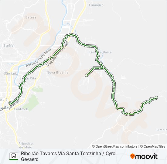 Mapa da linha LIMEIRA BAIXA de ônibus