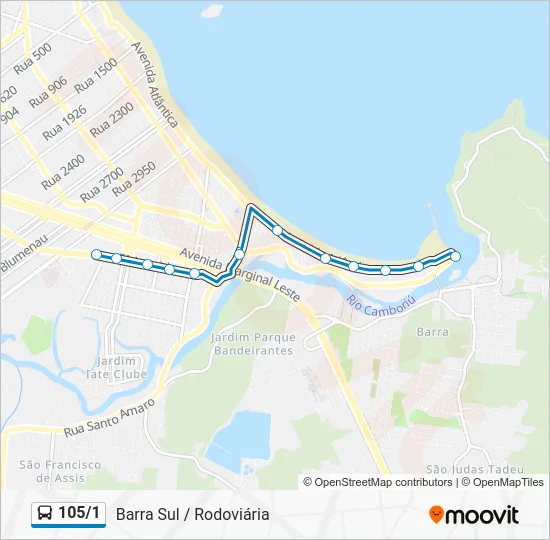 105/1 Bus Line Map