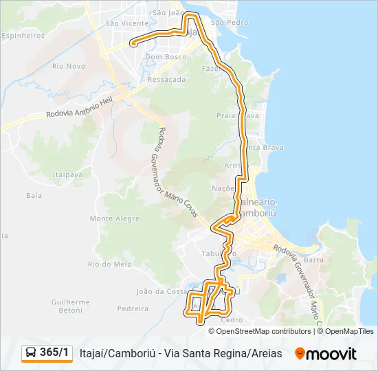 365/1 Bus Line Map