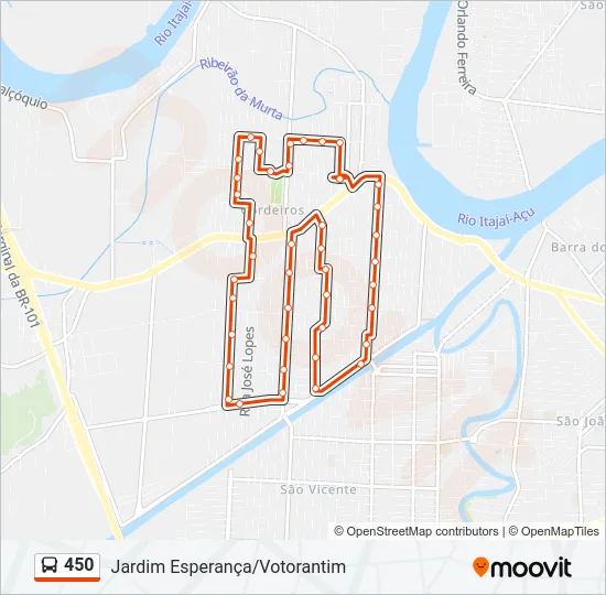 450 Bus Line Map