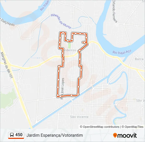 450 Bus Line Map