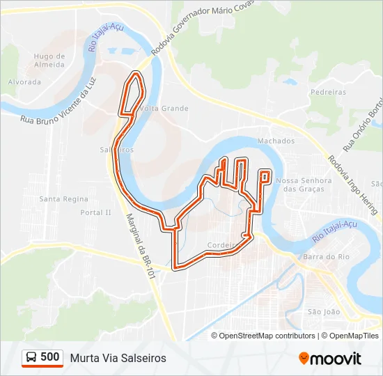 500 Bus Line Map
