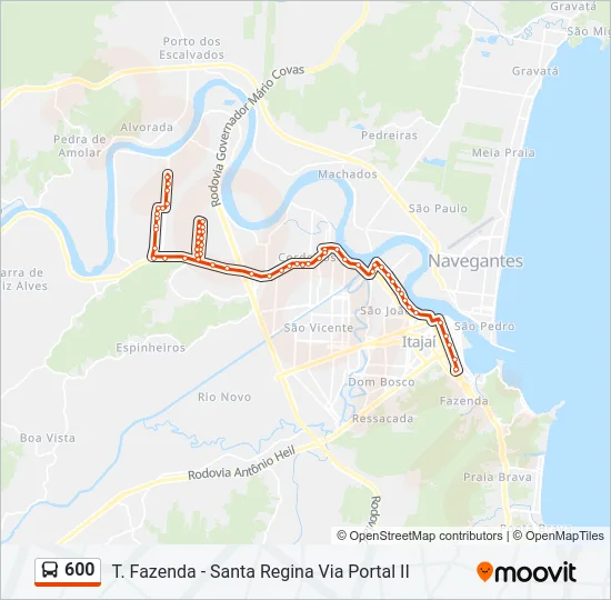 600 Bus Line Map