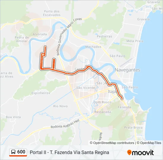 600 Bus Line Map