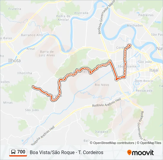 700 Bus Line Map