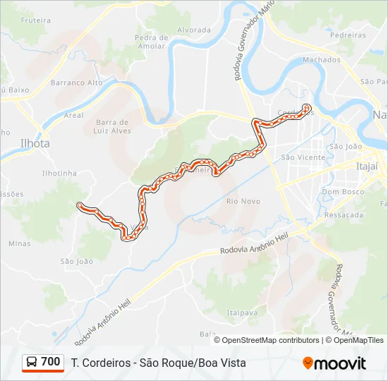 700 Bus Line Map