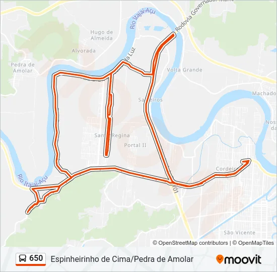 650 Bus Line Map