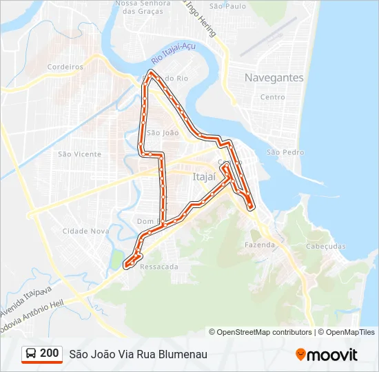 200 Bus Line Map