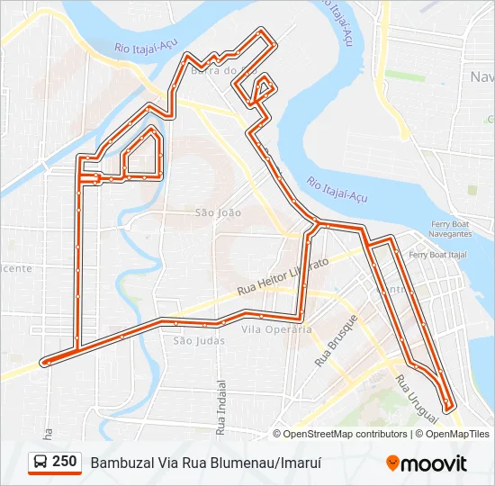 250 Bus Line Map