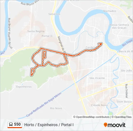 550 Bus Line Map
