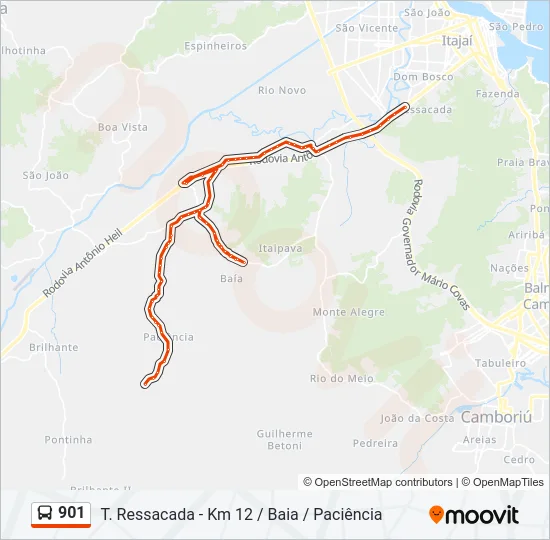 901 Bus Line Map