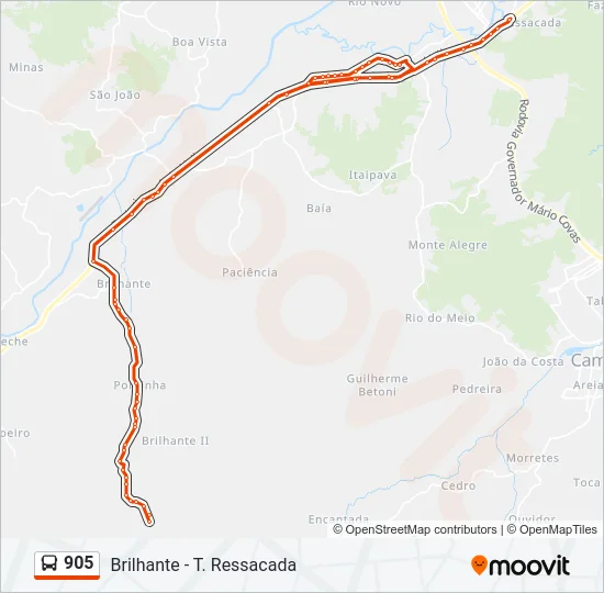 905 Bus Line Map