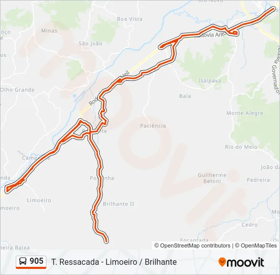 905 Bus Line Map