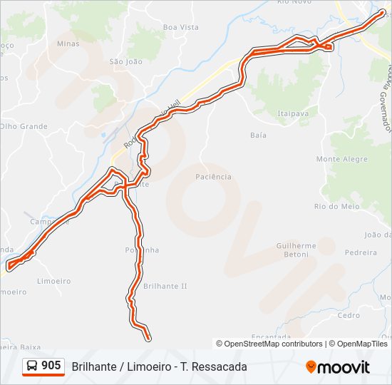905 Bus Line Map