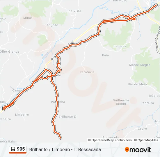 905 Bus Line Map