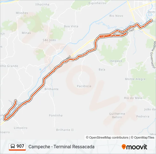 907 Bus Line Map