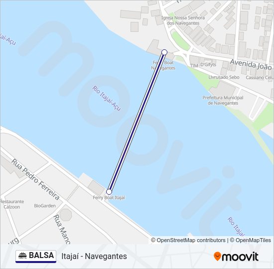 Mapa da linha BALSA de barca