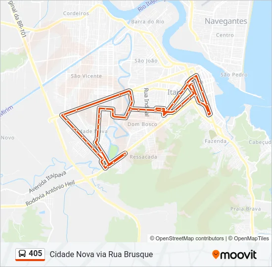 405 Bus Line Map