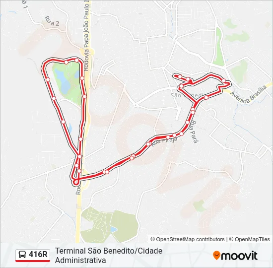 416R Bus Line Map
