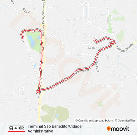 416R Bus Line Map